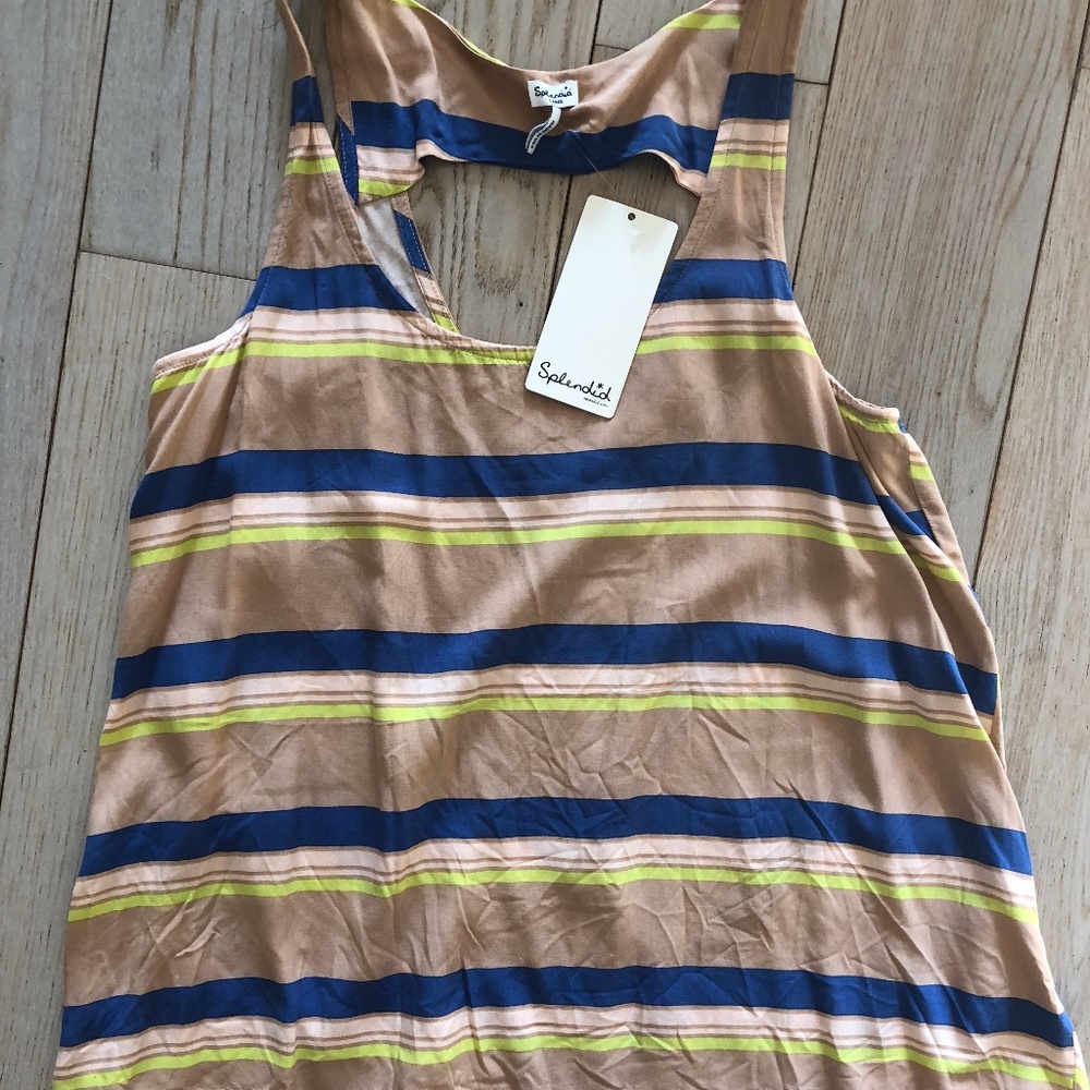 Splendid Stripped Silk Tank Top